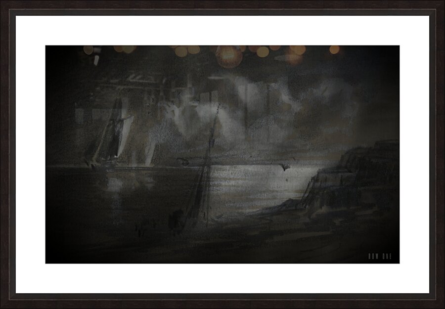 Seacoast at Night Remix Picture Frame print