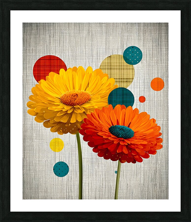 Daisy Pop – Modern Floral Art Print Picture Frame print