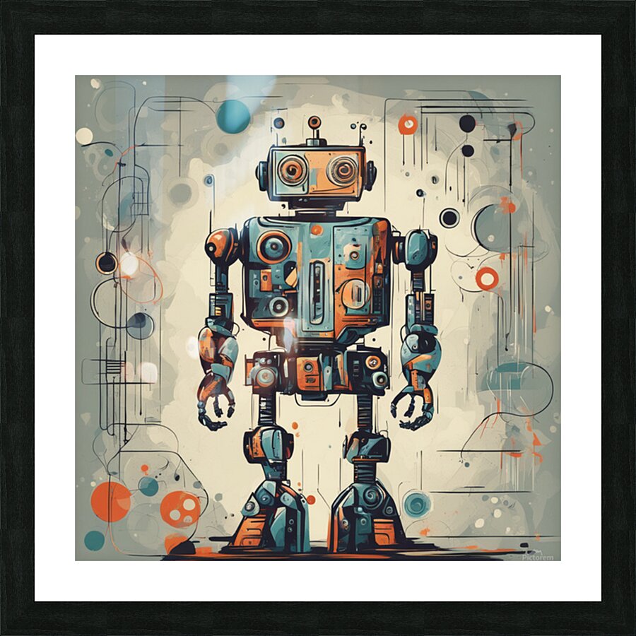 robot  Abstract style Picture Frame print