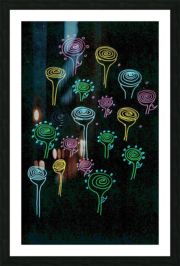 Abstract Colourful Spiral Flowers Picture Frame print