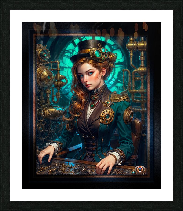 Engineer Portrait Of Steampunk Artisan Velora Vellania Captivating AI Concept Art by Xzendor7 Picture Frame print