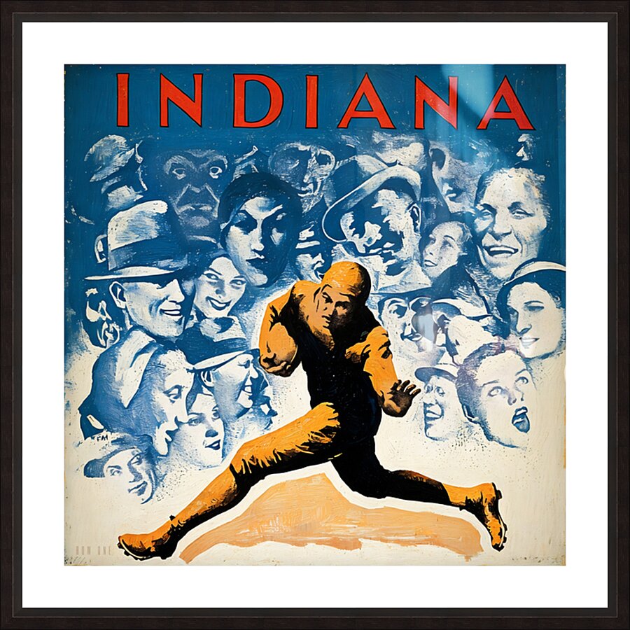 1930s Vintage Indiana Hoosiers Football Art Picture Frame print