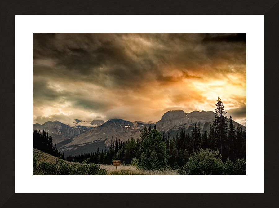 Mount Erasmus  Fire in the Sky Picture Frame print