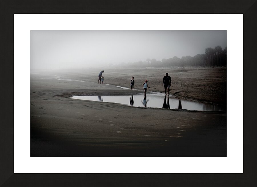 Beach Fun In the Fog Picture Frame print