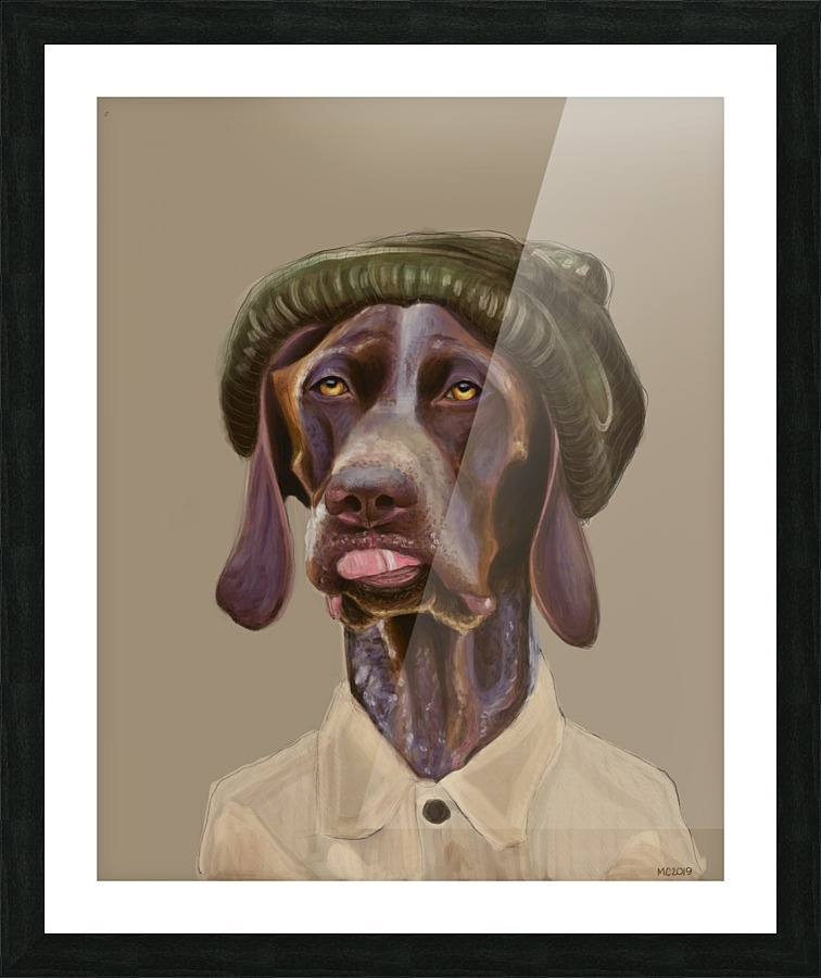 hipster dog Picture Frame print