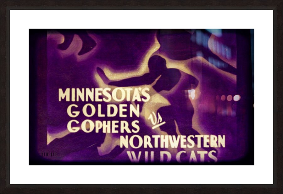 Vintage Minnesota at Northwestern Football Players Art Picture Frame print