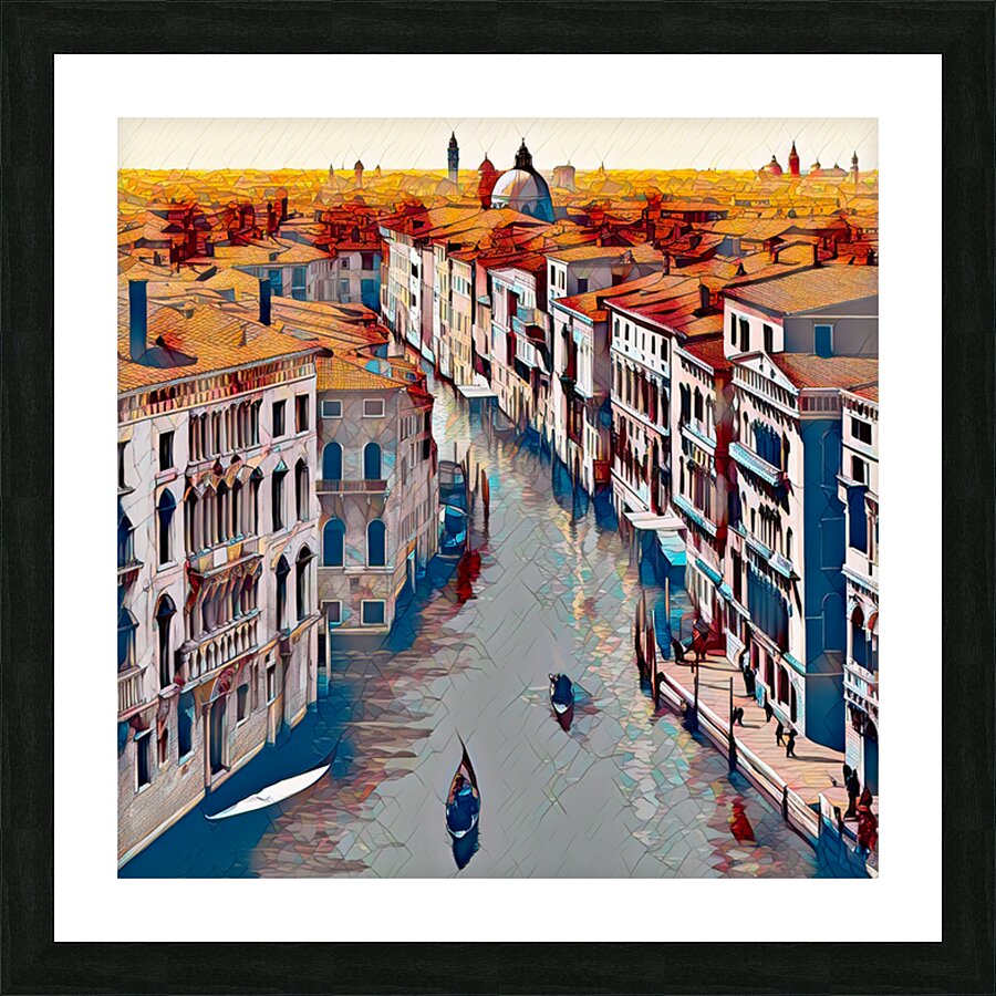 VENICE ROOFTOPS......VELVET ABSTRACT SG Picture Frame print