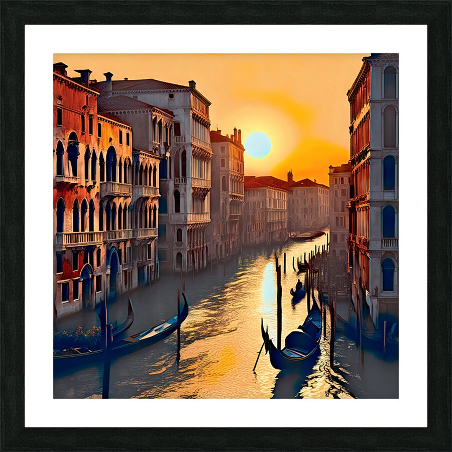 5 P. M. IN VENICE.....VELVET ABSTRACT Picture Frame print