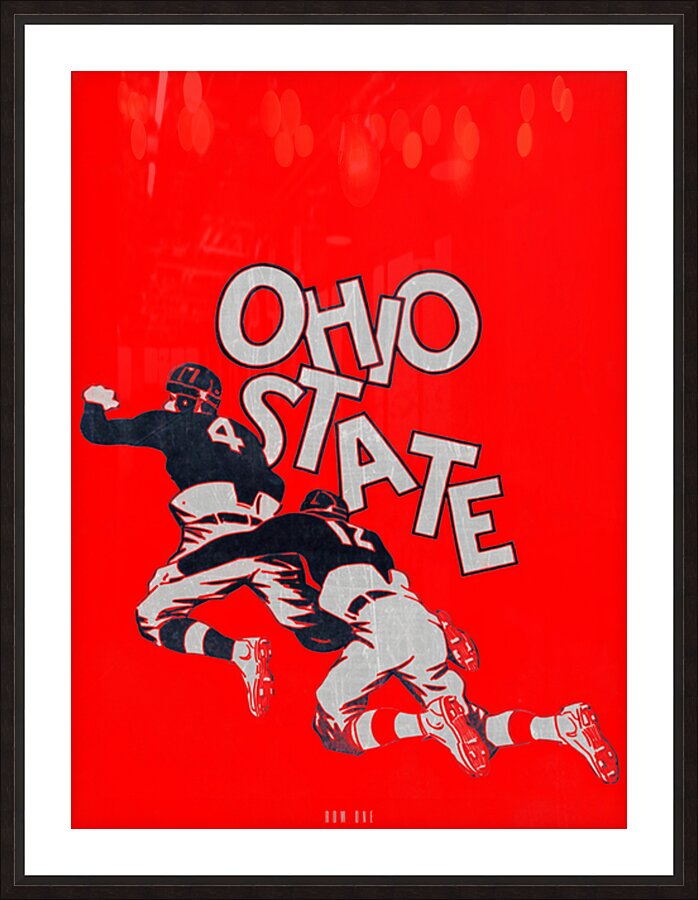 Early 1900s Ohio State Football Art Remix Picture Frame print