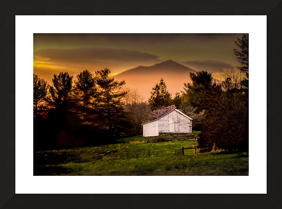 Blue Ridge Sunset Over Rustic Barn Picture Frame print