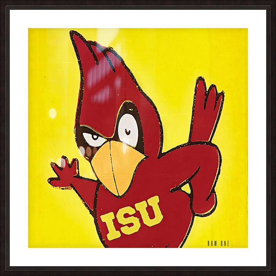 Retro Iowa State Cartoon Art Remix Picture Frame print