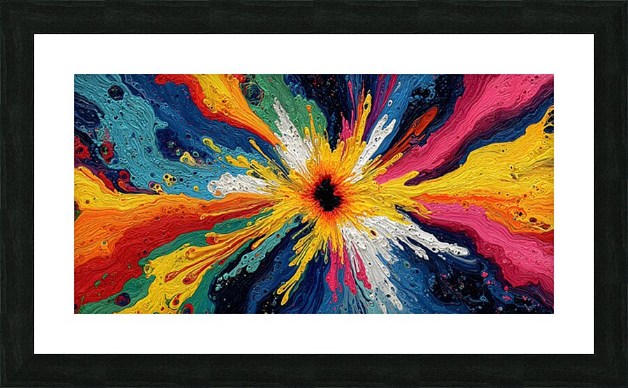 Supernova Sunburst – Vivid Fluid Abstract Print Picture Frame print