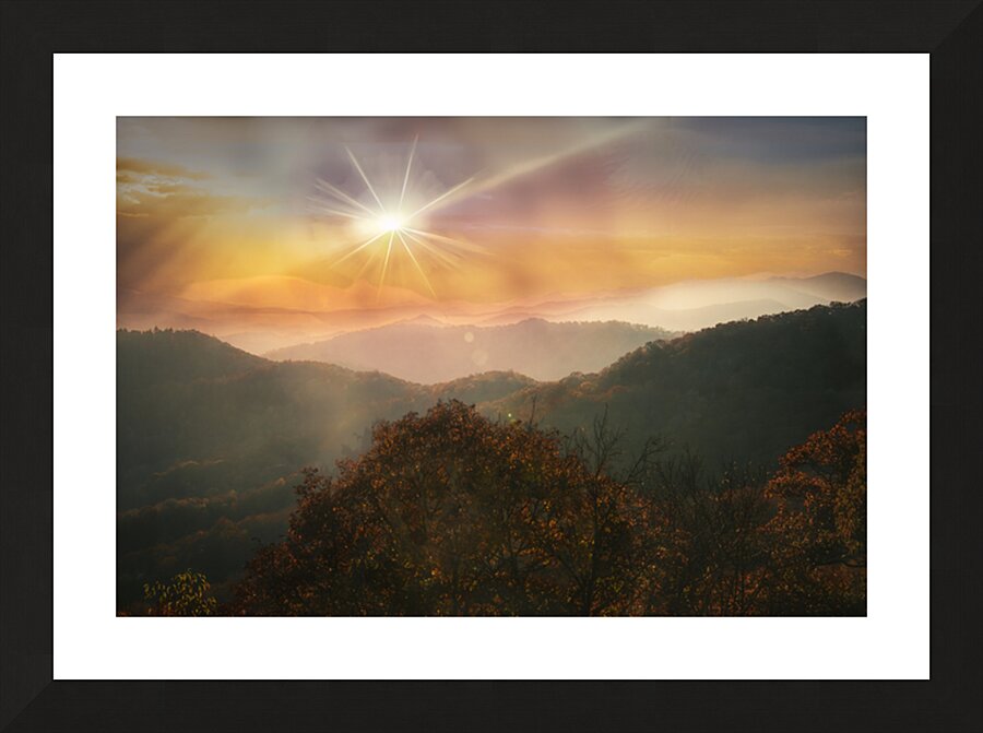 Sunset Over the Smoky Mountains Picture Frame print
