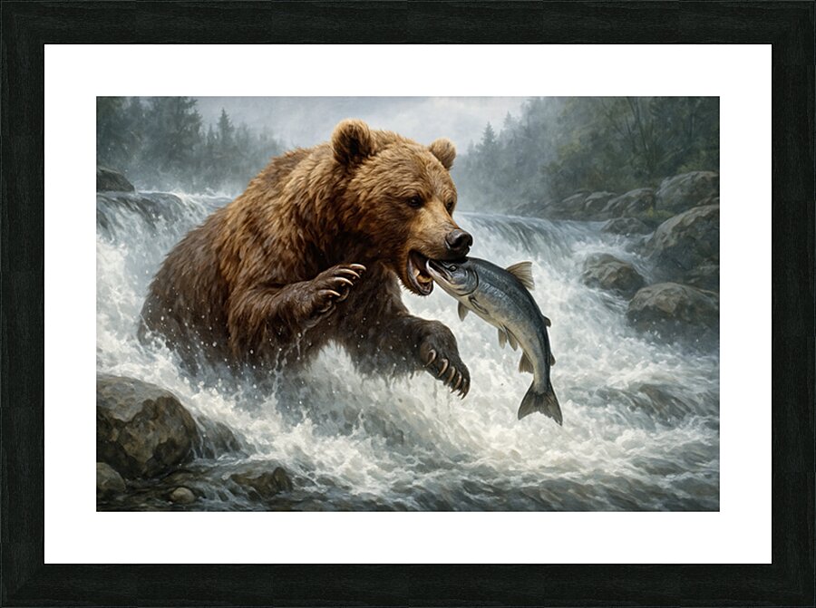 Hunter of the Rapids   GIA2501 06238 OIL Picture Frame print