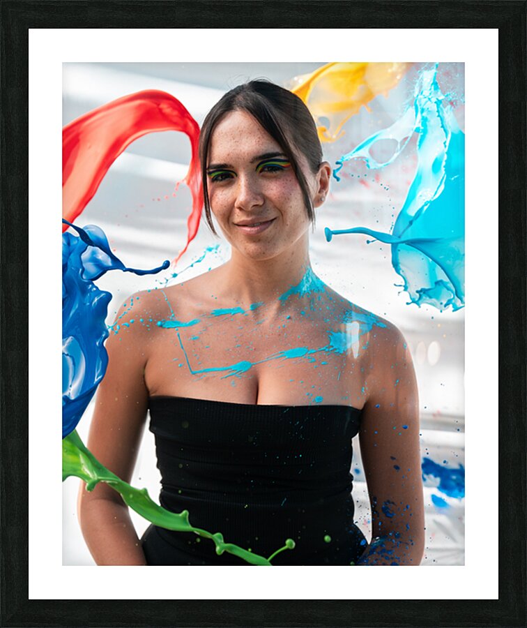 Rainbow Paint Splash Picture Frame print