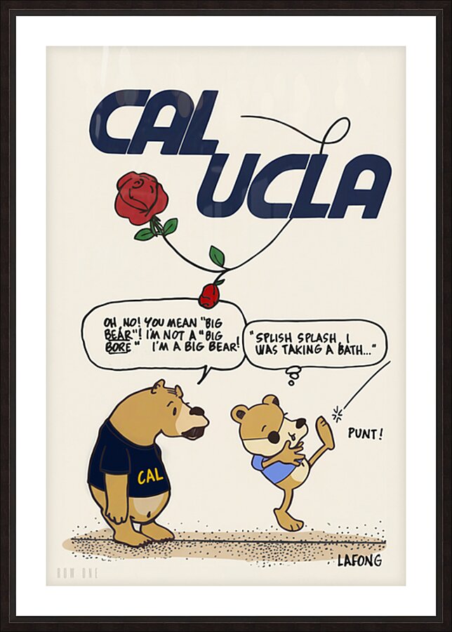 1969 Cal UCLA Cartoon Art Remix Picture Frame print