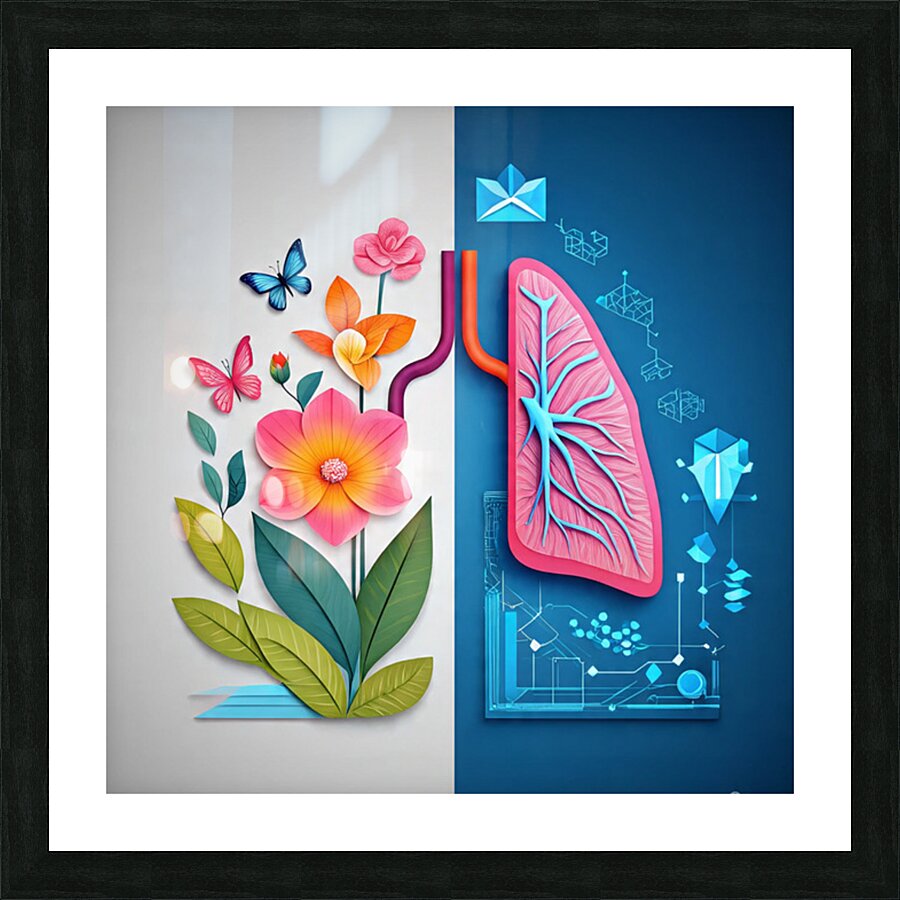 Medical Illustration of Human Lungs – Clinic Wall Poster Picture Frame print