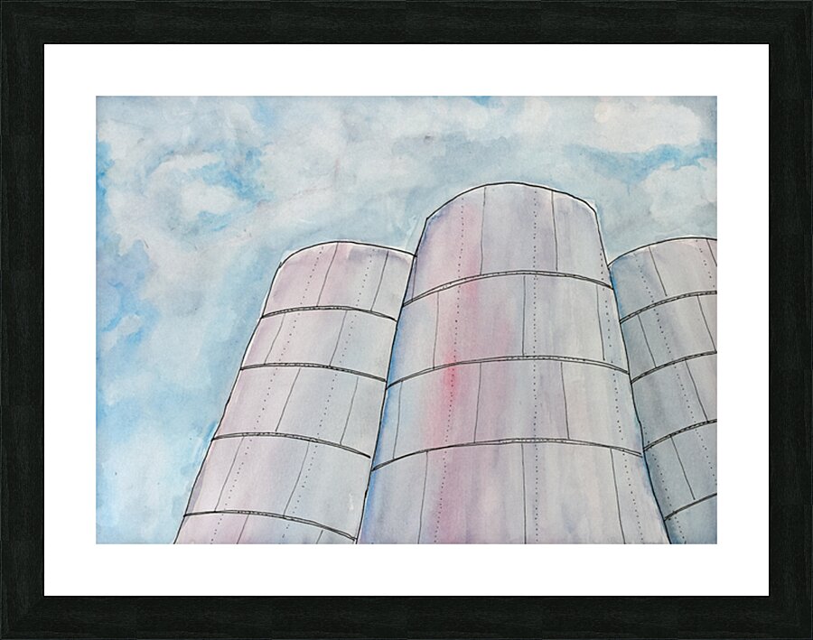 Grain Elevators in late day light Picture Frame print
