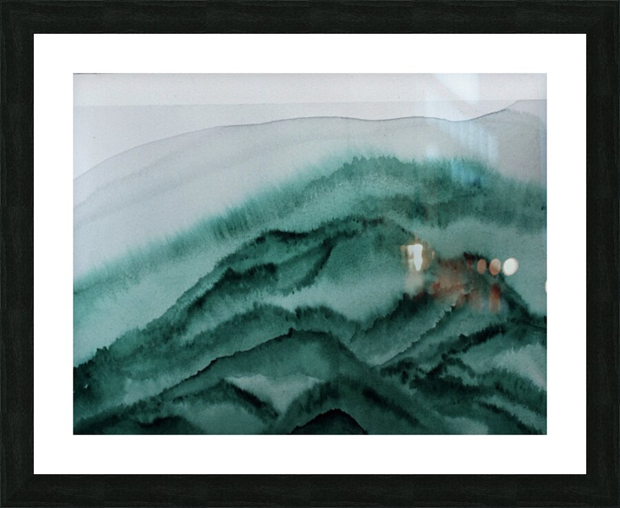 Misty Mountain Green Picture Frame print