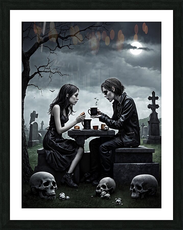 cemetery breakfast Picture Frame print