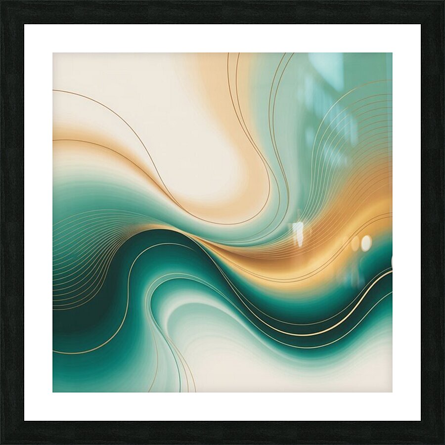 an abstract digital art piece with flowi 2aF26Cv8 Picture Frame print