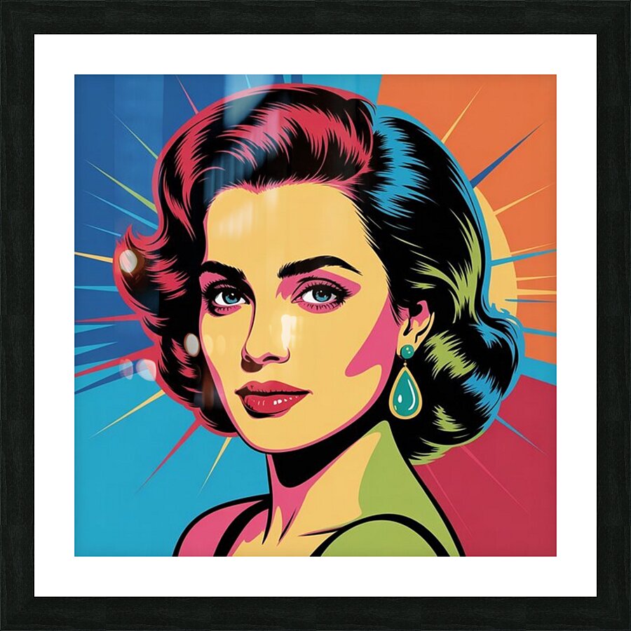 a vibrant pop art portrait showcases a w KWDuWh 7 Picture Frame print