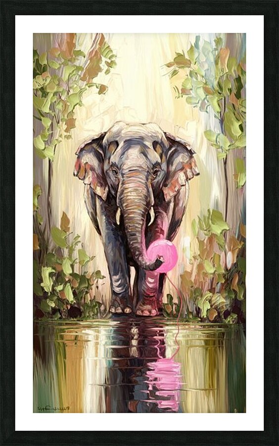 a digital painting of a solitary red lea P3Wi0kVV Picture Frame print