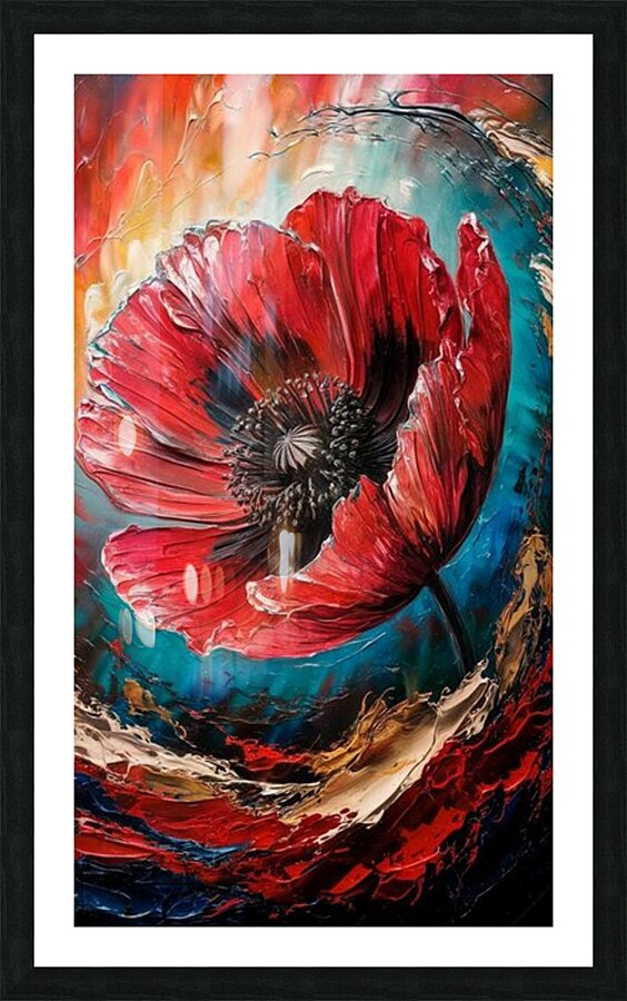 an impressionistic impasto oil painting  mnzHrOn4 Picture Frame print