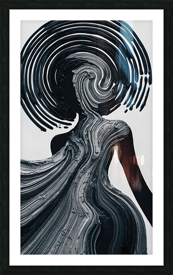 a captivating monochromatic impressionis 1bea2aZg Picture Frame print