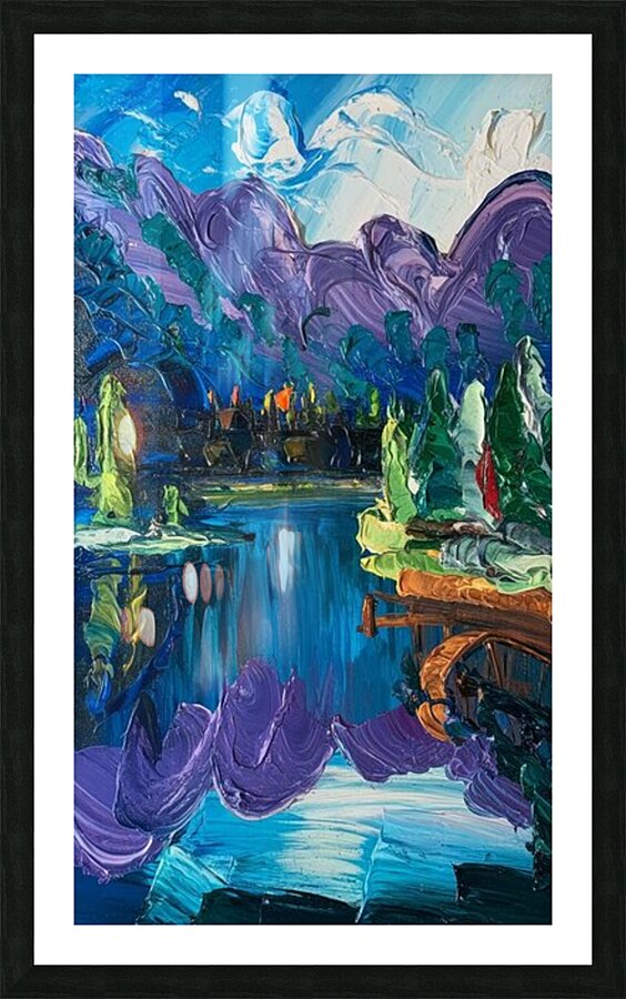 an impressionistic impasto oil painting  X blNRsX Picture Frame print