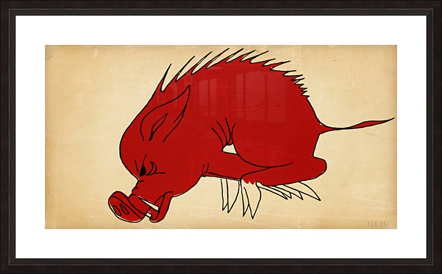 1920s Arkansas Razorback Art Picture Frame print