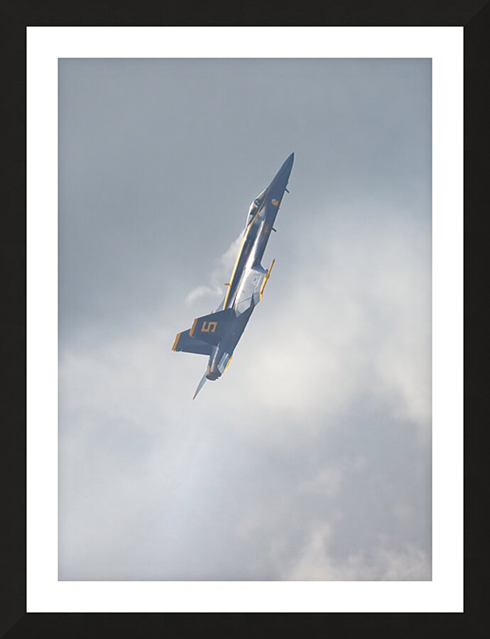Blue Angel  5 Solo Plane in Vertical Ascent Picture Frame print