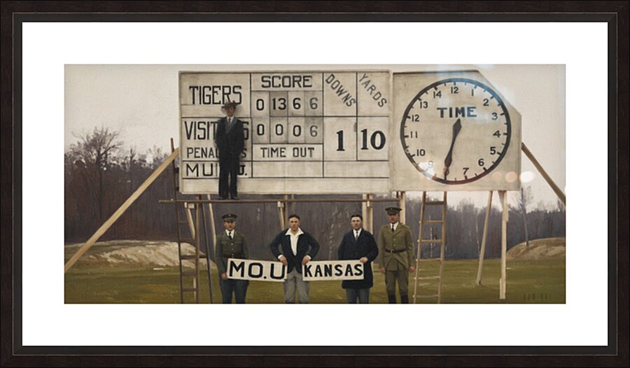 1928 Missouri Tigers Football Scoreboard Art Picture Frame print