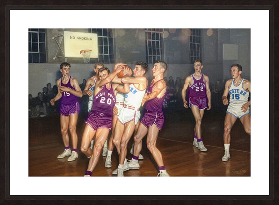 High Point Basketball Vintage Art Picture Frame print