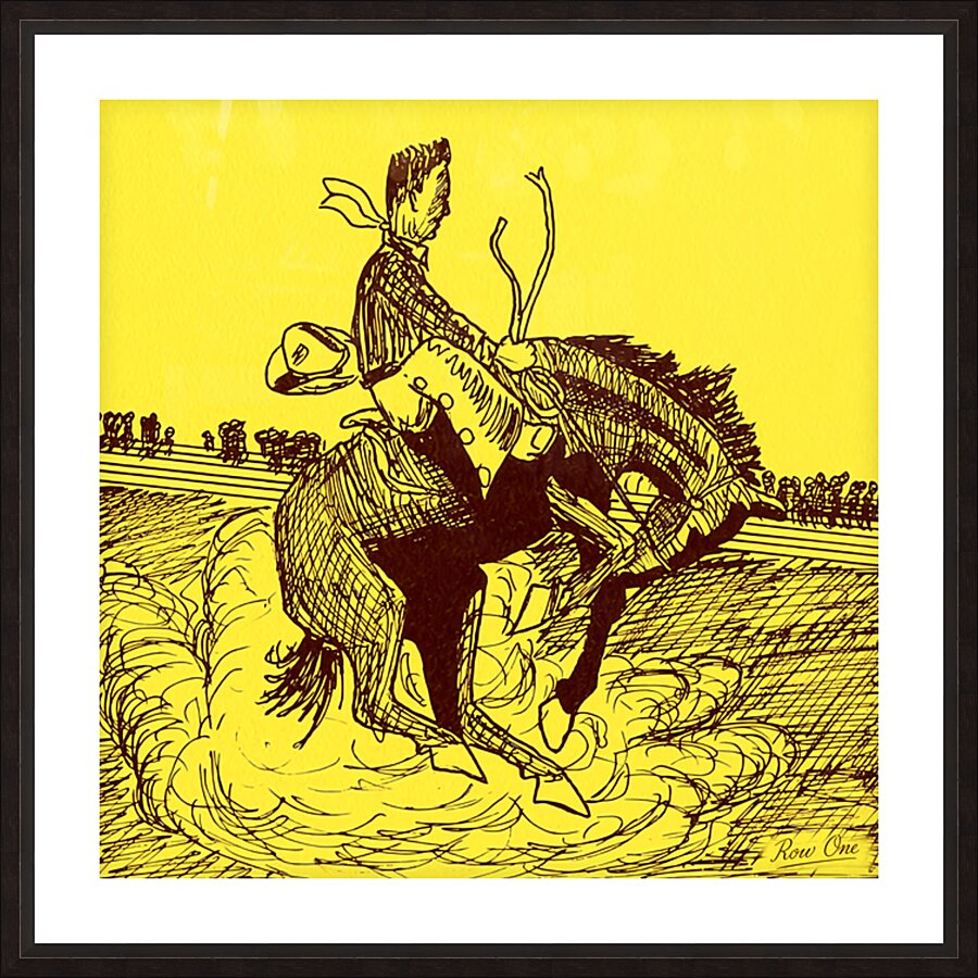 Vintage Wyoming Cowboy Art Picture Frame print
