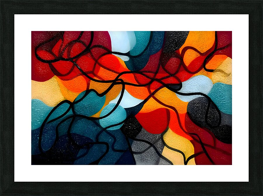 Stained-Glass Sunset – Mosaic Geometry Art Print Picture Frame print