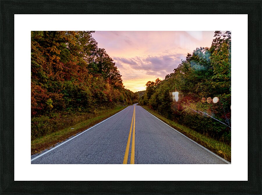 Highway To An Autumn Sunset Picture Frame print