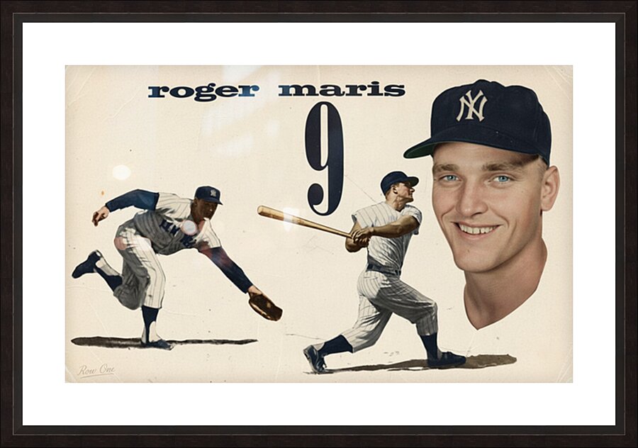 1960s Roger Maris Yankees Art Remix Picture Frame print