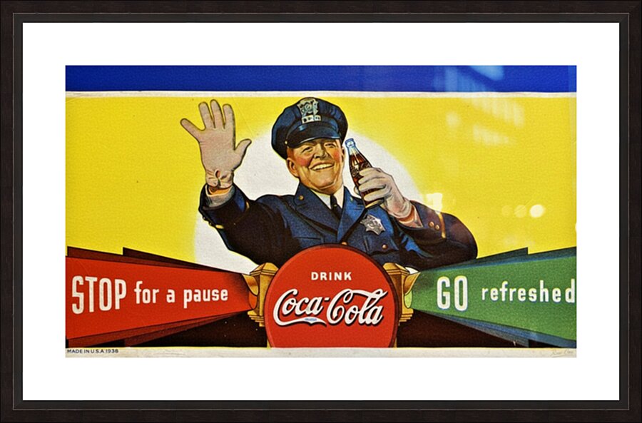 1938 Coca Cola Ad Wall Art Picture Frame print