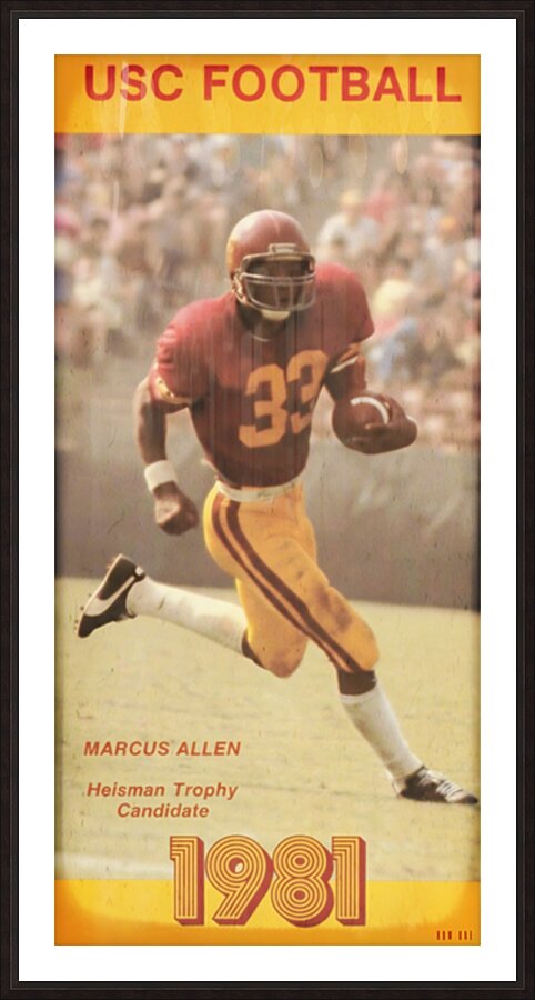 1981 USC Trojans Marcus Allen Art Picture Frame print