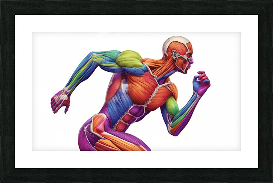 Spectrum Runner — Color-Coded Muscle Anatomy in Motion Picture Frame print