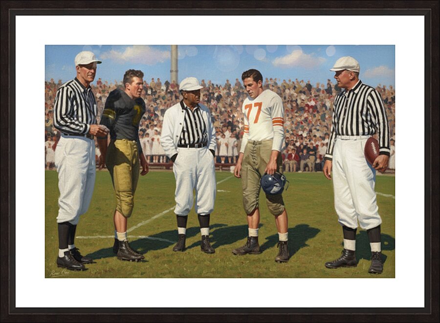 1944 Missouri Tigers vs. Kansas Jayhawks Coin Toss Picture Frame print