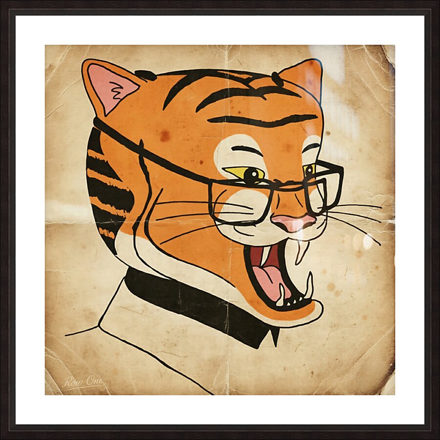 1950s Tiger in Glasses Picture Frame print