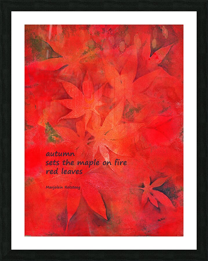 Maple on fire haiku Picture Frame print