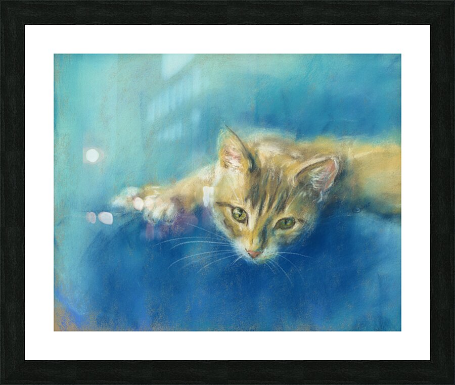 Cute little tabby cat Picture Frame print