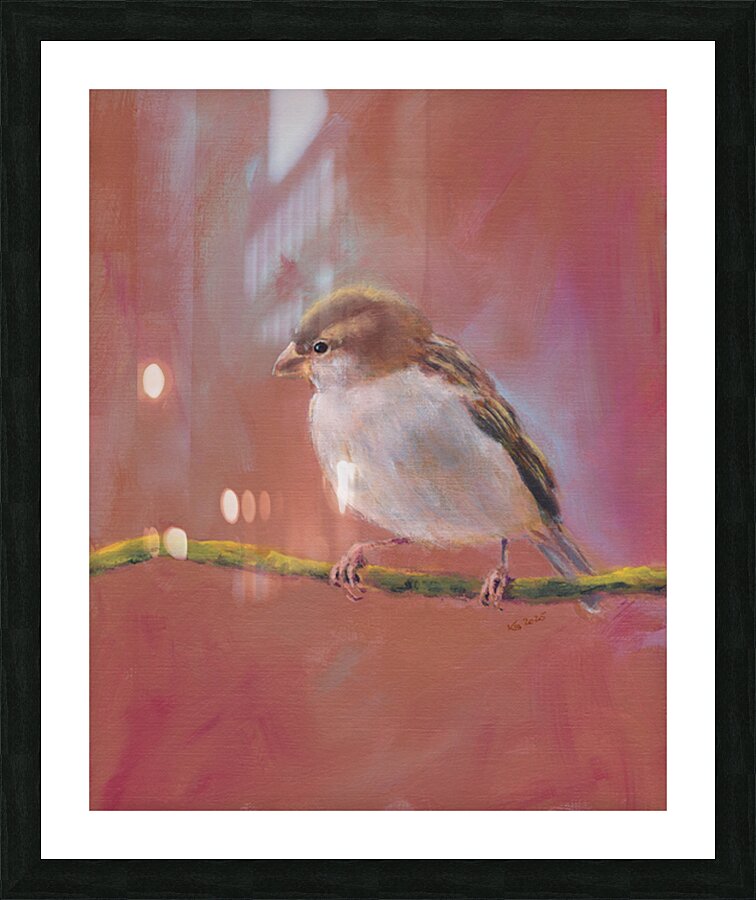 Sparrow meeting part three Picture Frame print