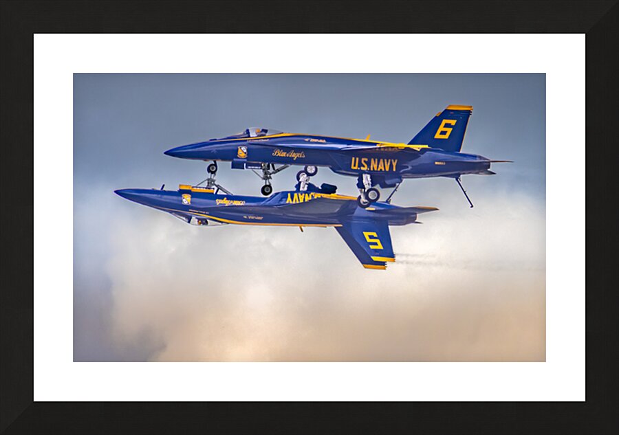 Blue Angels in Belly to Belly Aerial Formation Picture Frame print