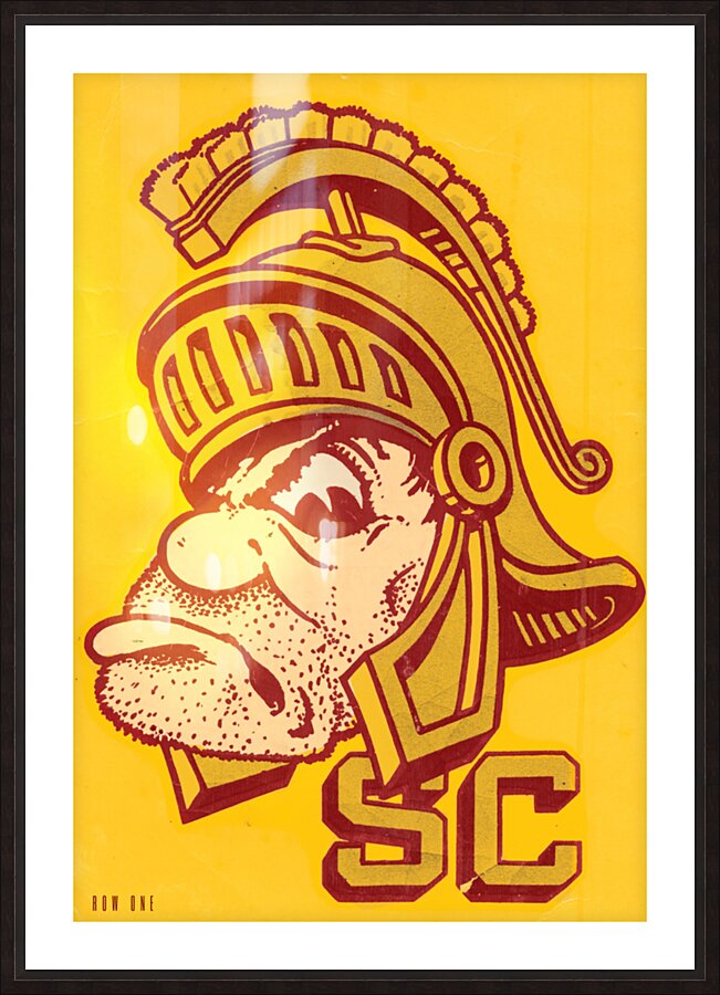 Vintage USC Trojan Cartoon Art Picture Frame print