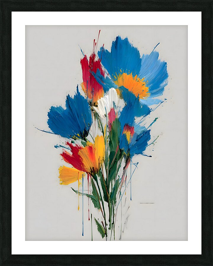 Primary Bloom – Abstract Floral Energy Print Picture Frame print