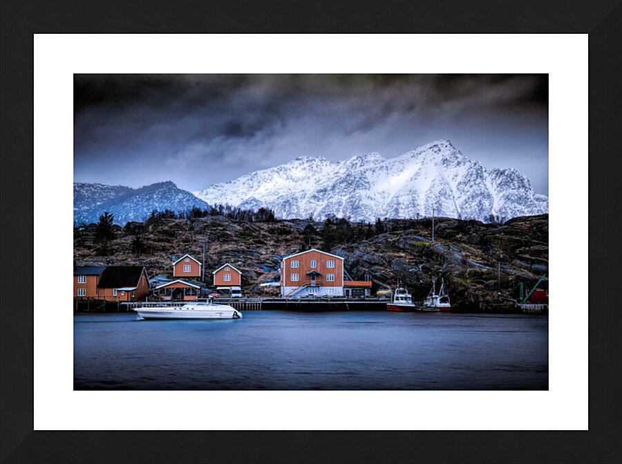 Lofoten Islands Coastal Village in Winter Picture Frame print
